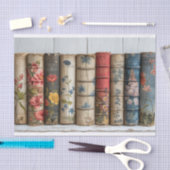 Eine Reihe von Büchern mit gestrichenen Blume Seidenpapier (Handwerk)