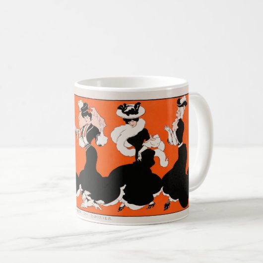 Eine Reihe von Frauen in schwarzem Kleid tanzen Kaffeetasse (VorderseiteRechts)