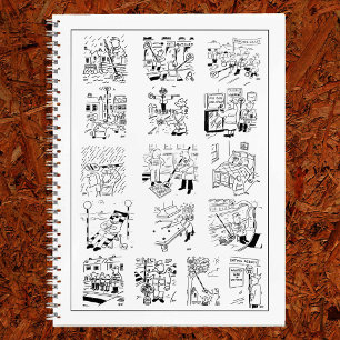 Eine Reihe von Funny Lollipop Man Cartoon decken a Notizblock