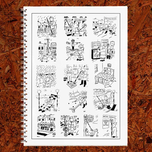 Eine Reihe von Funny Lollipop Man Cartoon decken a Notizblock