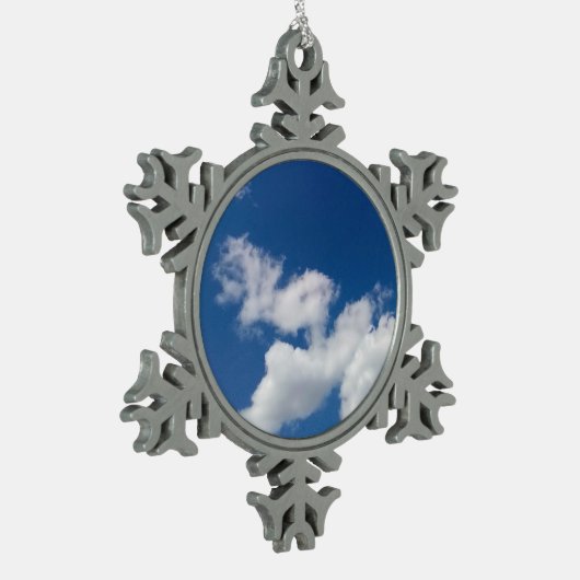 Eine Reihe von Wolken Schneeflocken Zinn-Ornament (Links)