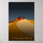 Eine Reise beginnt mit einem Schritt, Orange & Blu Poster (Vorne)