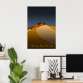 Eine Reise beginnt mit einem Schritt, Orange & Blu Poster (Heimbüro)