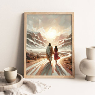 Eine Reise des Glaubens, Christliche Kunst, Jesus  Poster