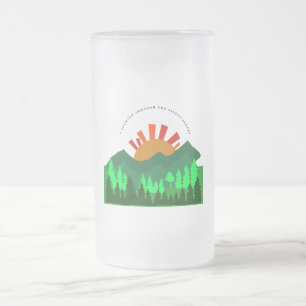 Eine Reise durch die stillen Hänge Retro-Berg Mattglas Bierglas