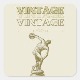 Eine Reise durch die Vintage Ästhetik Quadratischer Aufkleber