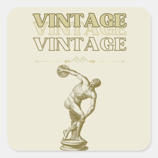 Eine Reise durch die Vintage Ästhetik Quadratischer Aufkleber (Vorderseite)
