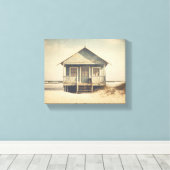 Eine Reise durch die Zeit gedämpfter Retro-Realism Leinwanddruck (Insitu (Holzboden))