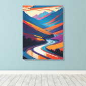 Eine Reise durch farbenfrohe Berge Leinwanddruck (Insitu (Holzboden))