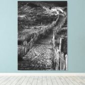 Eine Reise gemacht, schöne Kunst schwarz-weiß Leinwanddruck (Insitu (Holzboden))