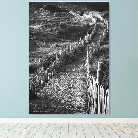 Eine Reise gemacht, schöne Kunst schwarz-weiß Leinwanddruck (Insitu (Holzboden))