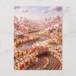 Eine Reise in unendliche Süßigkeiten Süßigkeiten Postkarte