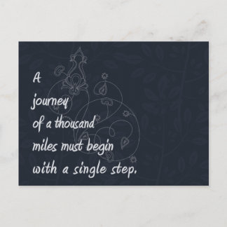"Eine Reise..." Zen Proverb. Postkarte