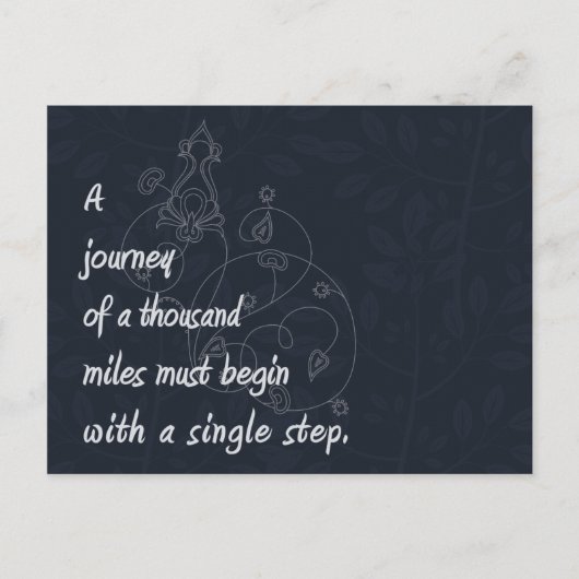 "Eine Reise..." Zen Proverb. Postkarte (Vorderseite)