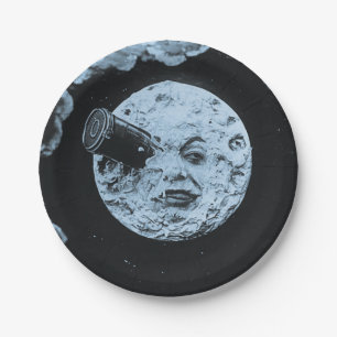 Eine Reise zum blauen Mond Mond Le Voyage Pappteller