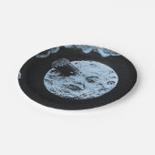 Eine Reise zum blauen Mond Mond Le Voyage Pappteller (Schrägansicht)