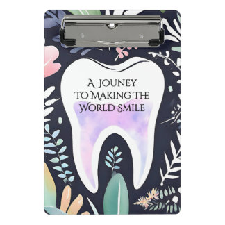 Eine Reise zum Lächeln: Boho Floral Dental Sudent  Mini Klemmbrett