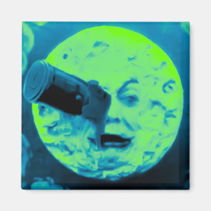 Eine Reise zum Mond (Aqua Retro Sci MarinefI) Magnet