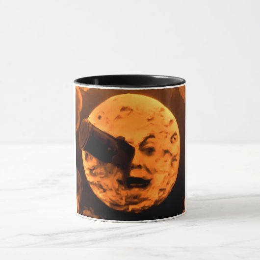 Eine Reise zum Mond (BlutorangeSepia) Tasse (Zentrum)