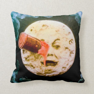 Eine Reise zum Mond (Handkoloriert) Kissen