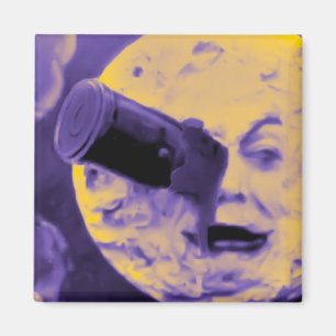 Eine Reise zum Mond (Lila Fizziger Flaum) Magnet
