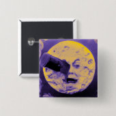 Eine Reise zum Mond (lila Fizzy Fäserchen) Button (Vorne & Hinten)