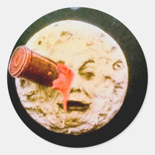 Eine Reise zum Mond Runder Aufkleber (Vorderseite)