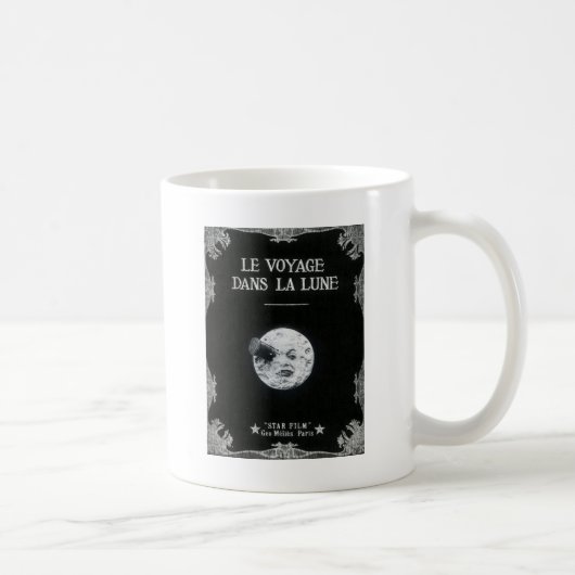 Eine Reise zum Mond-Vintagen Retro französischen Kaffeetasse (Rechts)