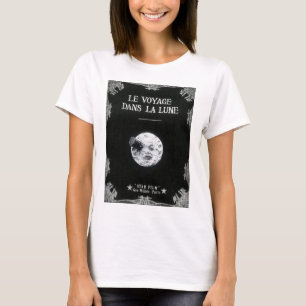 Eine Reise zum Mond-Vintagen Retro französischen T-Shirt