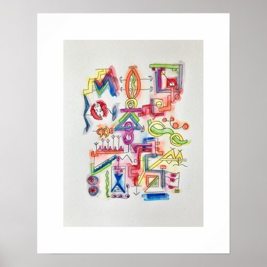 Eine Reise zur Mailbox-Abstrakten Wasserfarbenkuns Poster (Vorne)