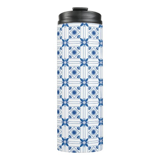 Eine Reisetasche mit schwarzem Deckel  Thermosbecher (Vorderseite)