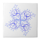 Eine reizende mittelalterliche Blume Fliese (Vorderseite)