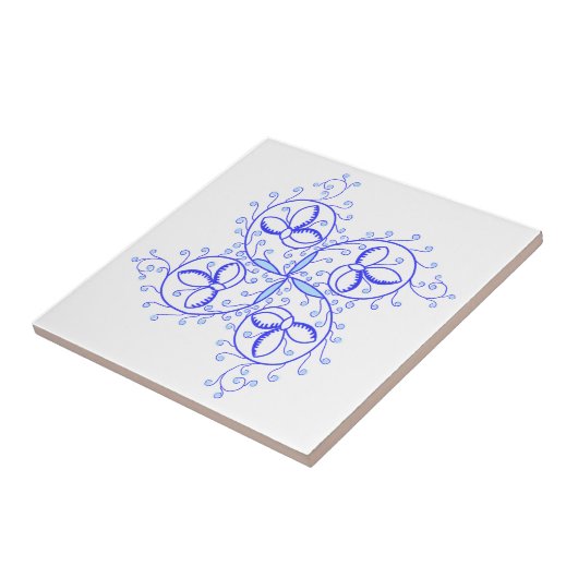 Eine reizende mittelalterliche Blume Fliese (Seite)