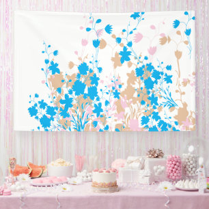 Eine reizvolle Einrichtung mit blauen und rosa Blu Banner