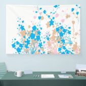 Eine reizvolle Einrichtung mit blauen und rosa Blu Banner (Messe)