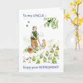 Eine Rentengrußkarte für einen Onkel Karte (Gelbe Blume)