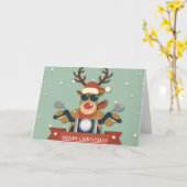 Eine Rentier-Sonnenbrille mit Motorrad Karte (Gelbe Blume)