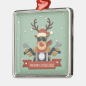 Eine Rentier-Sonnenbrille mit Motorrad Ornament Aus Metall (Links)