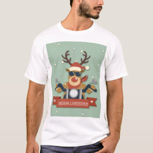 Eine Rentier-Sonnenbrille mit Motorrad T-Shirt