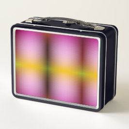 Eine retro Metall-Lunchbox mit einem lebendigen Fa Metall Brotdose