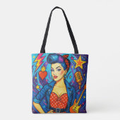 Eine Retro-Rockabilly-Design-Tasche Tasche (Rückseite)