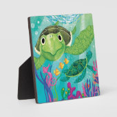 Eine Rettung der Meeresschildkröte Fotoplatte (Vorderseite)