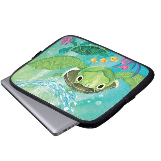 Eine Rettung der Meeresschildkröte Laptopschutzhülle (Vorne Knopf)