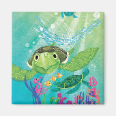 Eine Rettung der Meeresschildkröte Magnet (Vorne)