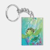 Eine Rettung der Meeresschildkröte Schlüsselanhänger (Vorderseite links)