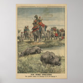 Eine Rhinozerosjagd zu Ehren von König George V. Poster (Vorne)
