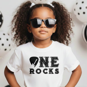 Eine Rocks-Gitarrenpick 1. Geburtstagsfeier Baby T-shirt