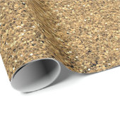 Eine Rolle braunes Korkblatt Geschenkpapier (Rolleneckpunkt)