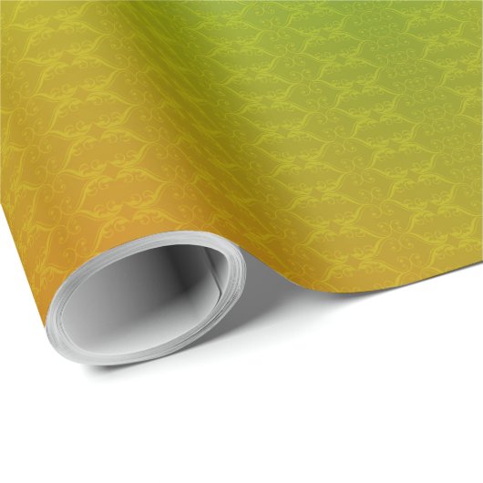 Eine Rolle Geschenkpapier mit einem farbenfrohen F (Rolleneckpunkt)