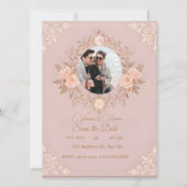 Eine Romantik in Rose geschrieben Save The Date (Vorderseite)